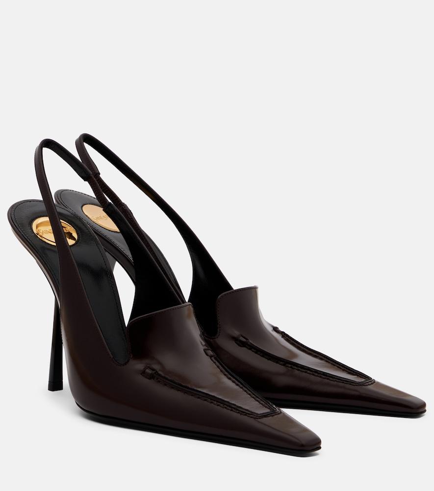 saint laurent voltaire leather slingback pumps