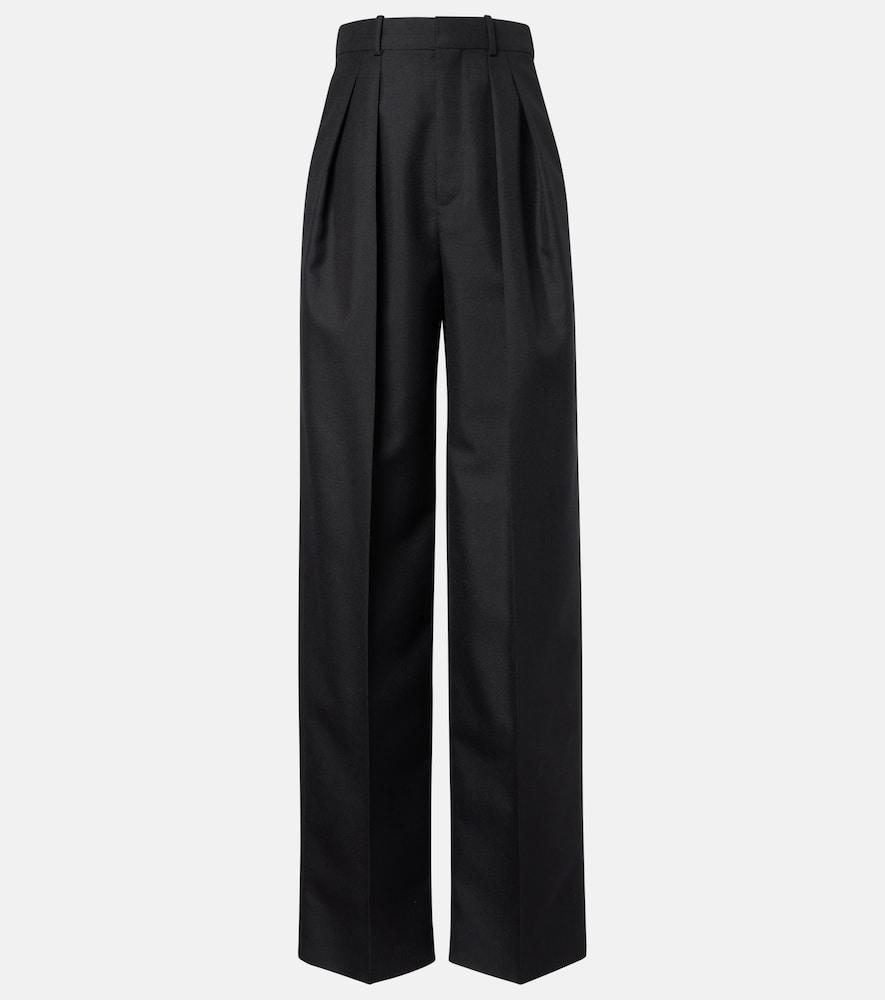 saint laurent wool and mohair wide-leg pants
