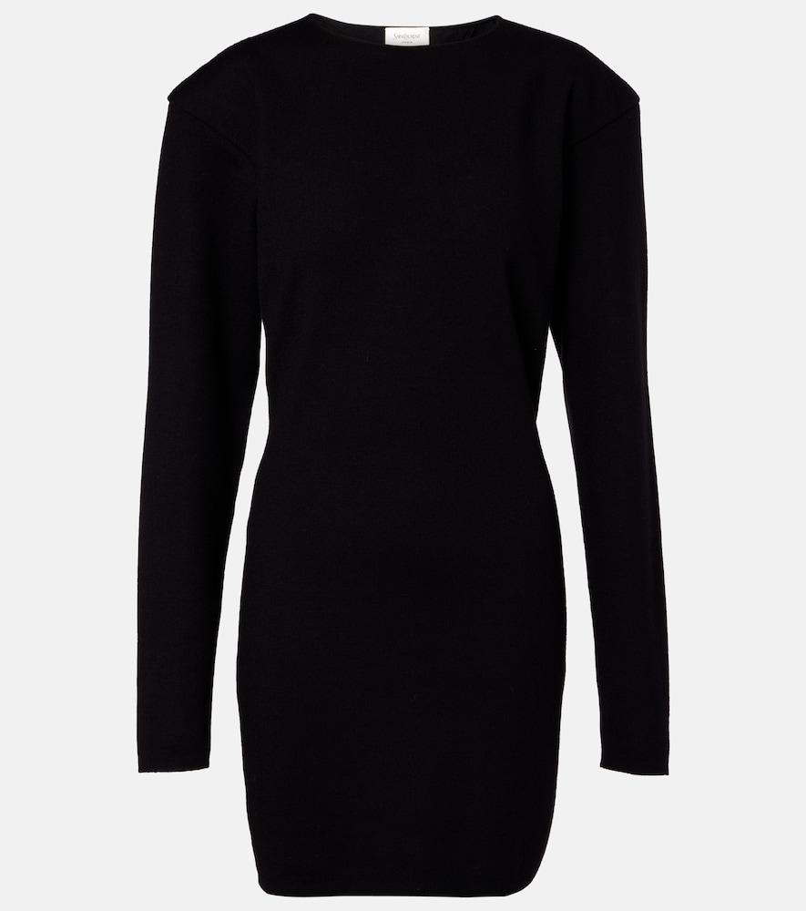 saint laurent wool-blend minidress