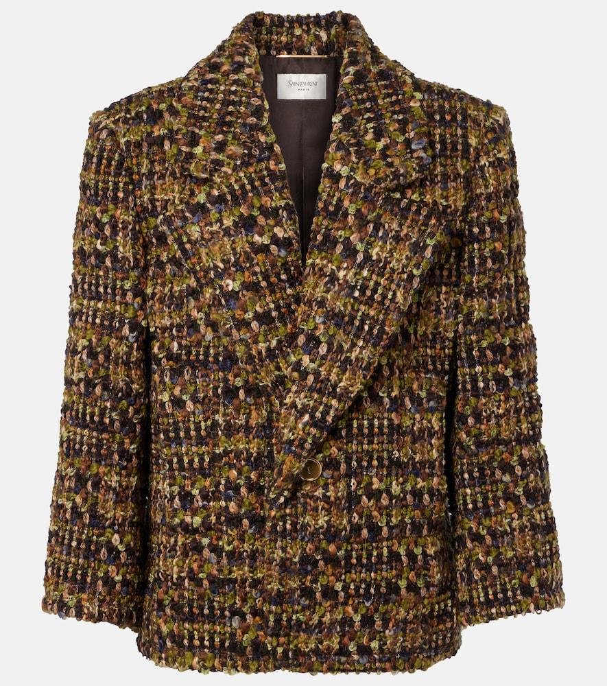 saint laurent wool-blend tweed jacket