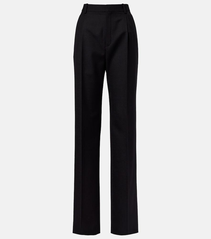 saint laurent wool wide-leg pants