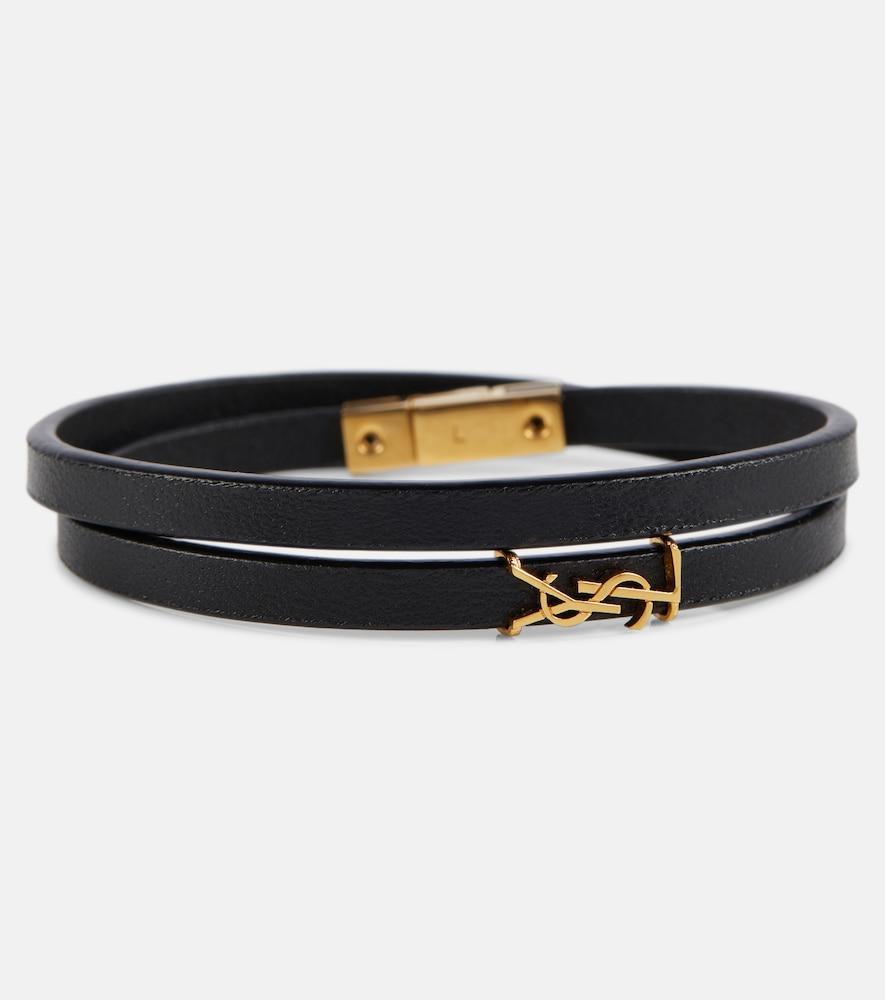 saint laurent ysl logo leather bracelet