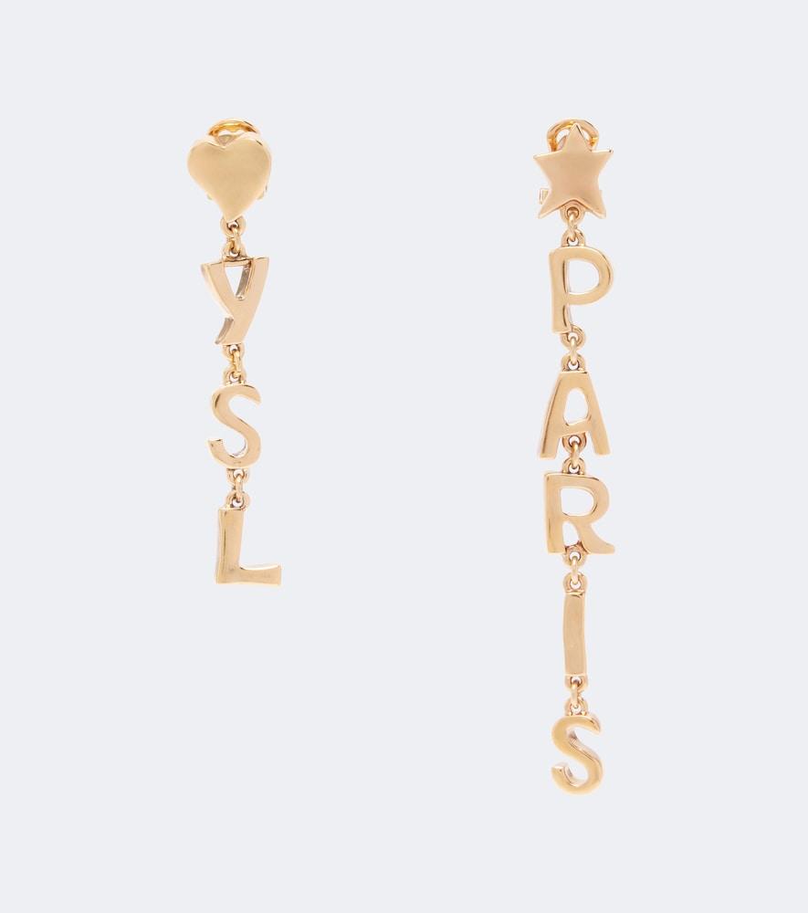saint laurent ysl paris drop earrings