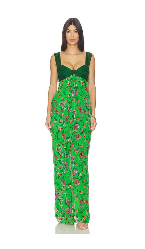 saloni chani long dress in green. - size 12 (also in 4)