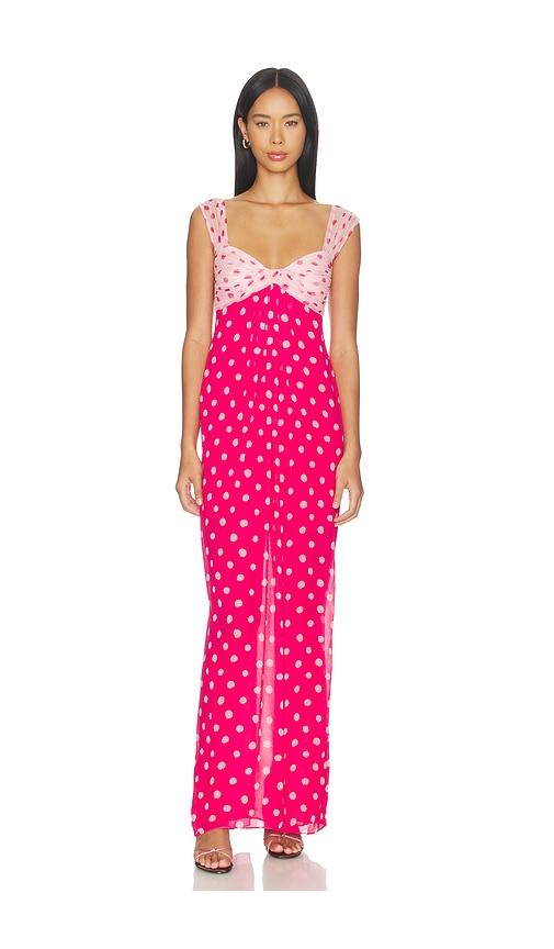 saloni chani long dress in pink. - size 0 (also in 2, 12)