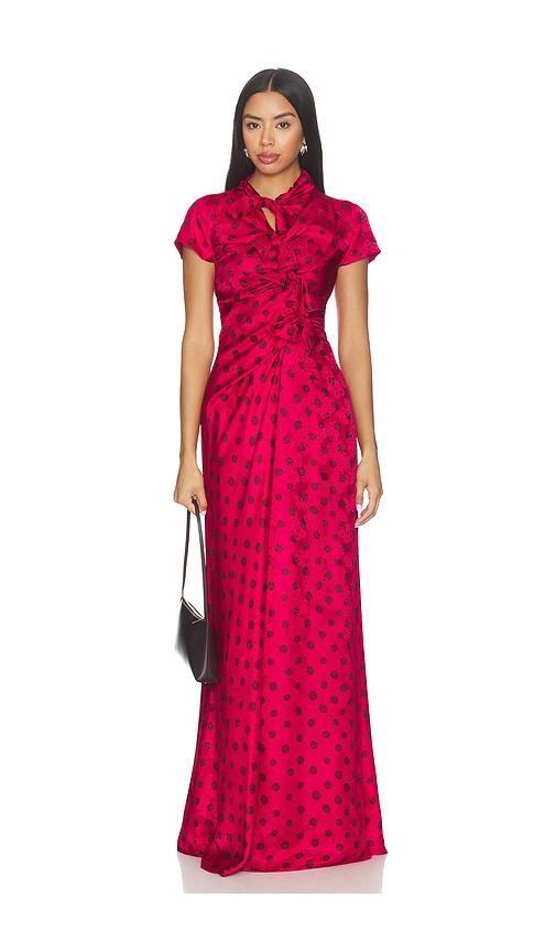 saloni kelly long dress in red. - size 0 (also in 2)