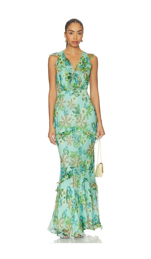 saloni rita dress in teal. - size 0 (also in 10)