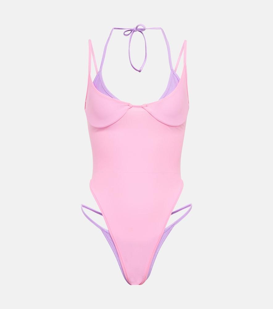 same double layer one-piece swimsuit