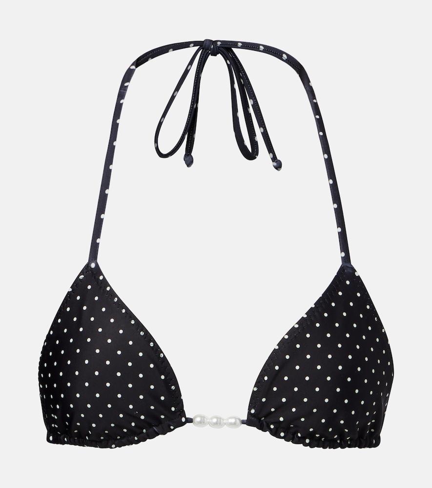 same embellished polka-dot bikini top