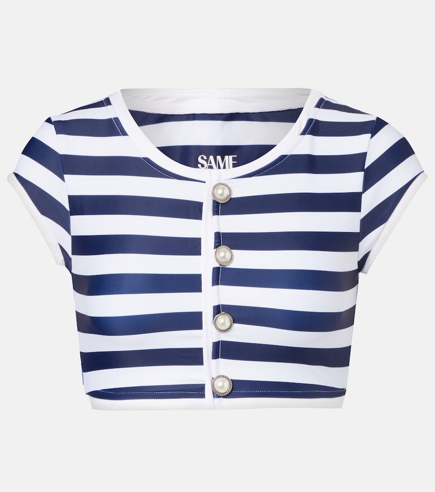 same grace striped bikini top