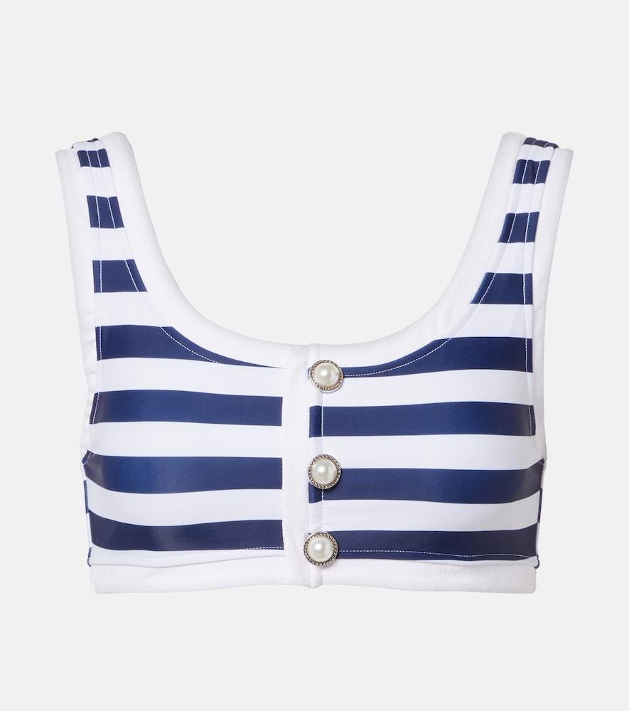 same grace striped bikini top