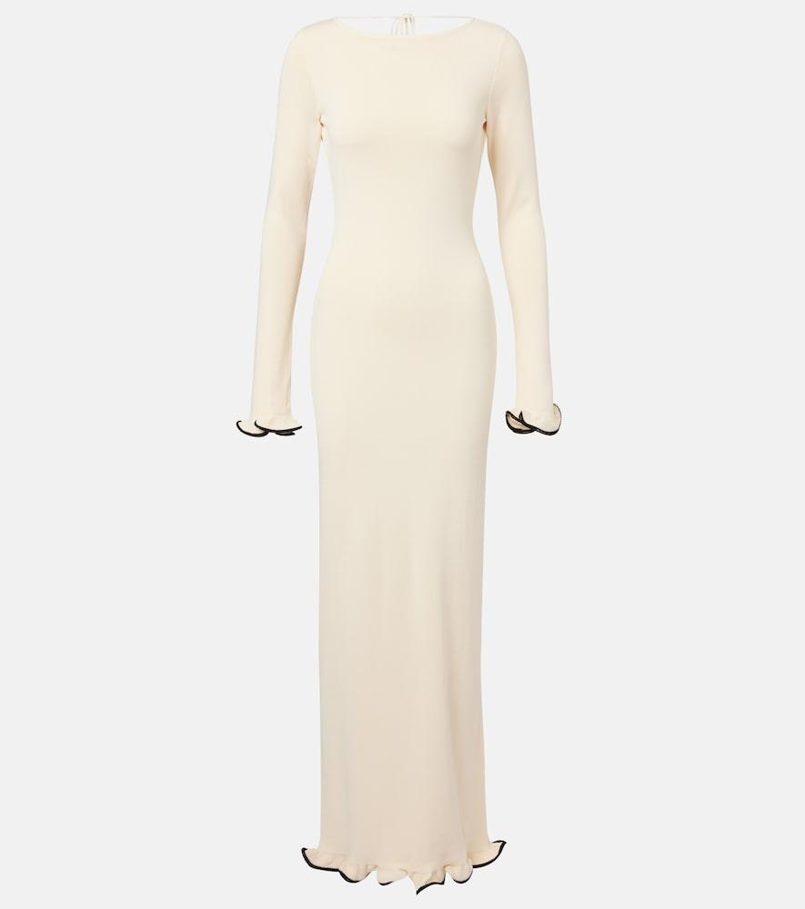 same knitted ruffled maxi dress