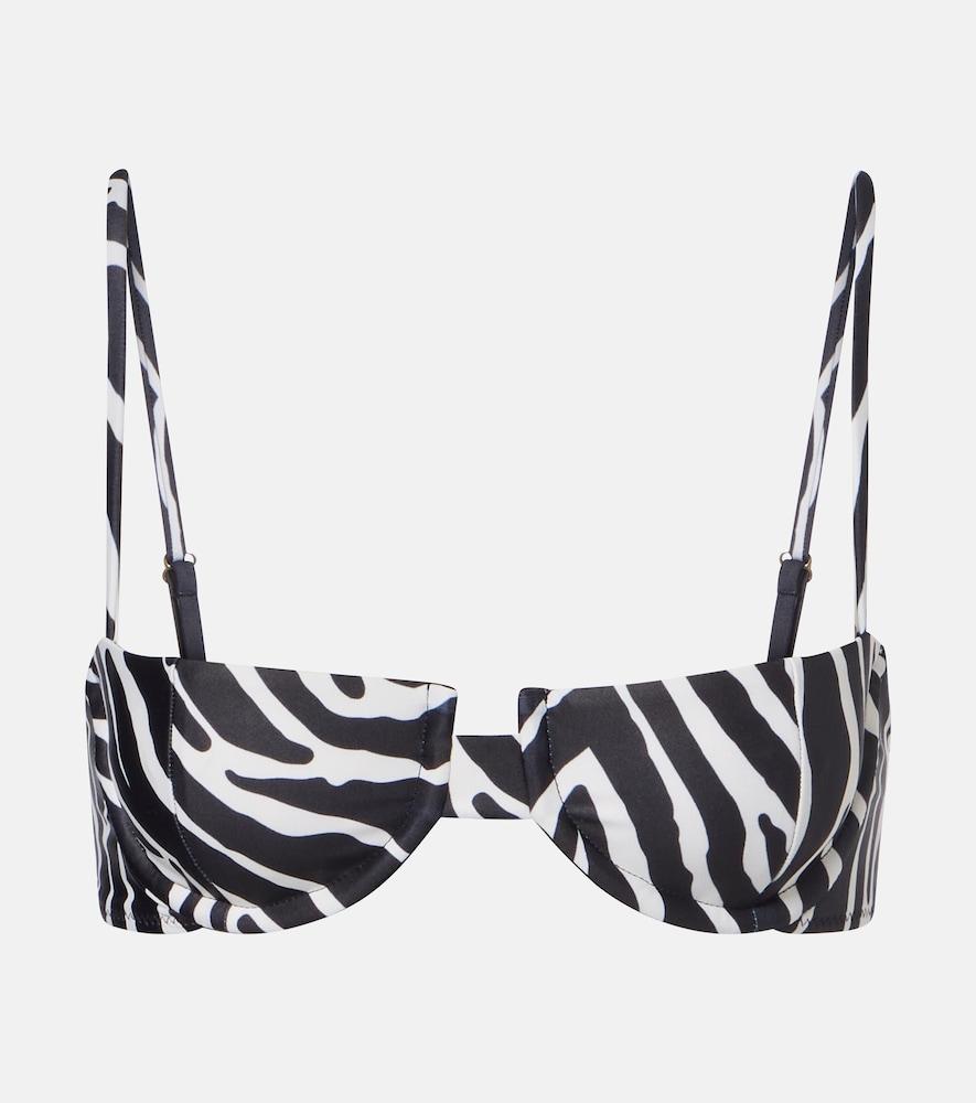 same zebra-print bikini top