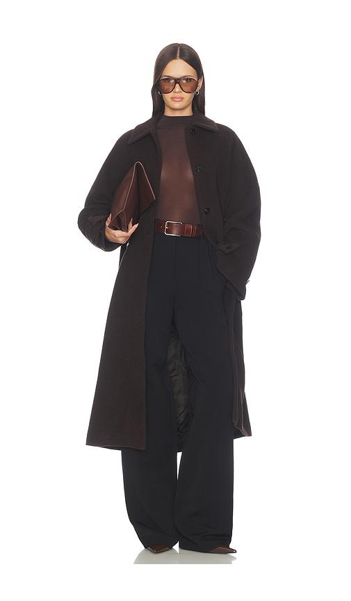 samsoe samsoe alma coat in brown. - size l (also in m, s, xs)