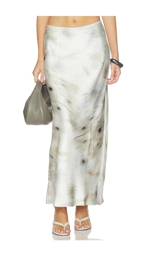 samsoe samsoe saagneta long skirt in white,sage. - size m (also in s)