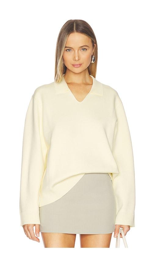 samsoe samsoe saanne polo sweater in yellow. - size m (also in s)