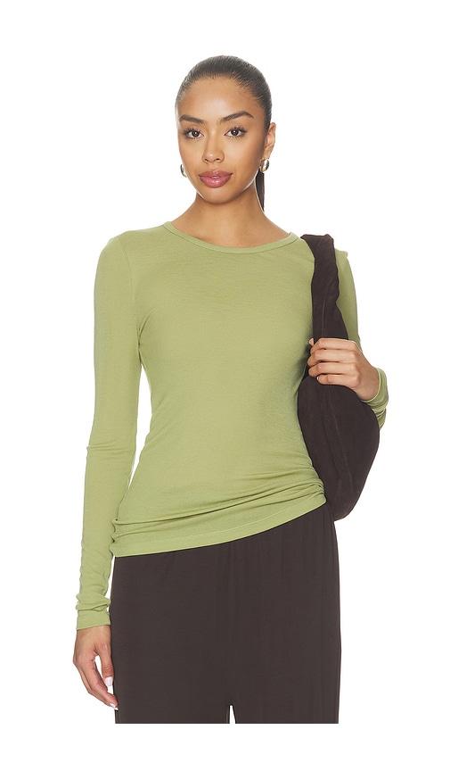 samsoe samsoe sadou long sleeve t shirt in green. - size l (also in s, xs, m)
