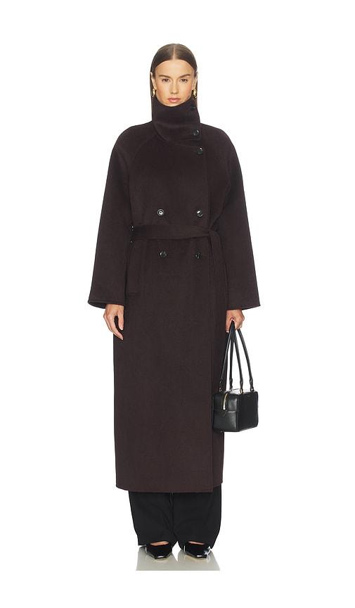 samsoe samsoe sahanne coat in brown. - size l (also in m, s, xs)