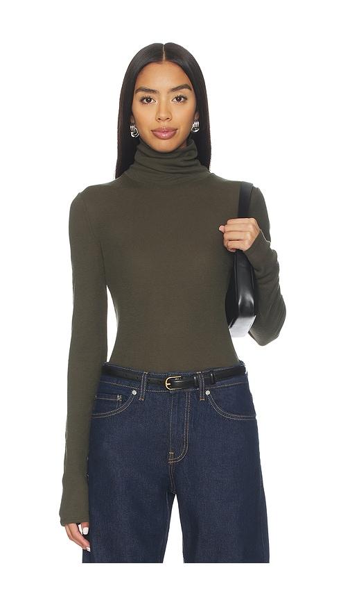 samsoe samsoe sasonnet long sleeve turtleneck in dark green. - size l (also in xs, m)