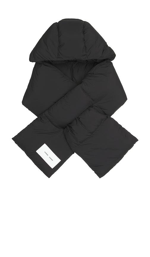 samsoe samsoe satony hooded scarf in black.