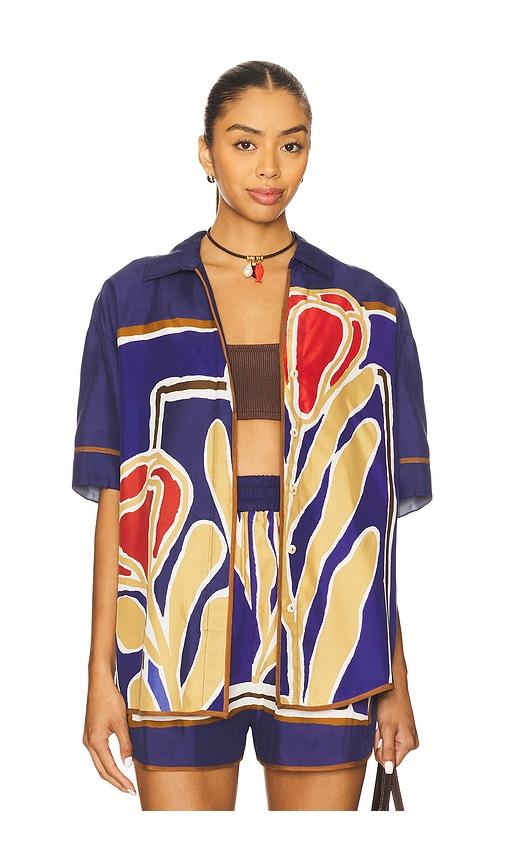sancia khoen shirt in blue. - size m (also in s)