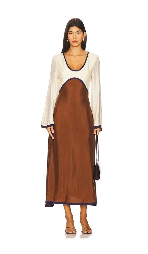 sancia rosalind dress in brown. - size s (also in xs)