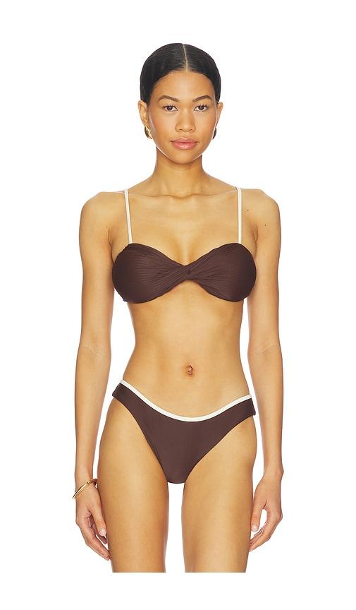 sancia the anja bikini top in brown. - size m (also in xs, s)