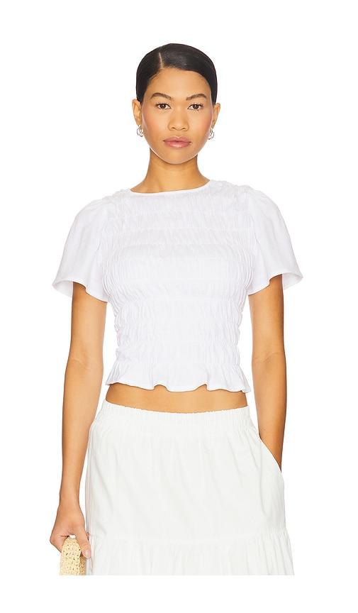 sanctuary better together smocked top in white. - size l (also in xs, s, m, xl)