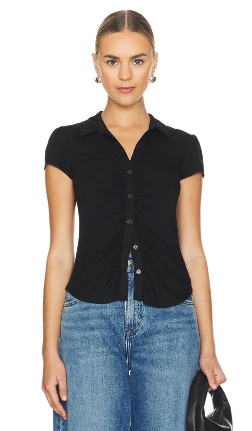 sanctuary dream button up in black. - size l (also in m, s, xs, xxs)