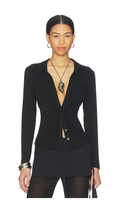 sanctuary dream girl button up shirt in black. - size m (also in s)