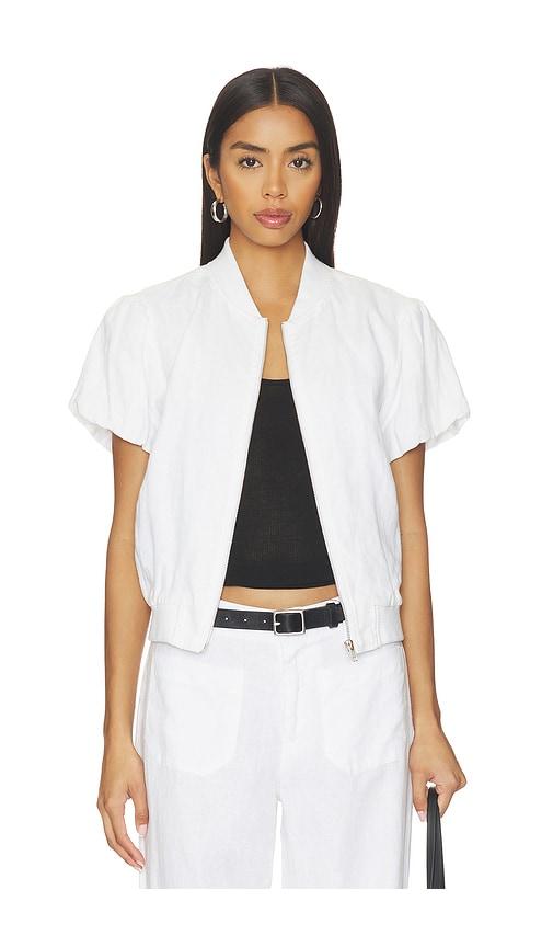 sanctuary everly linen bomber top in white. - size m (also in s)
