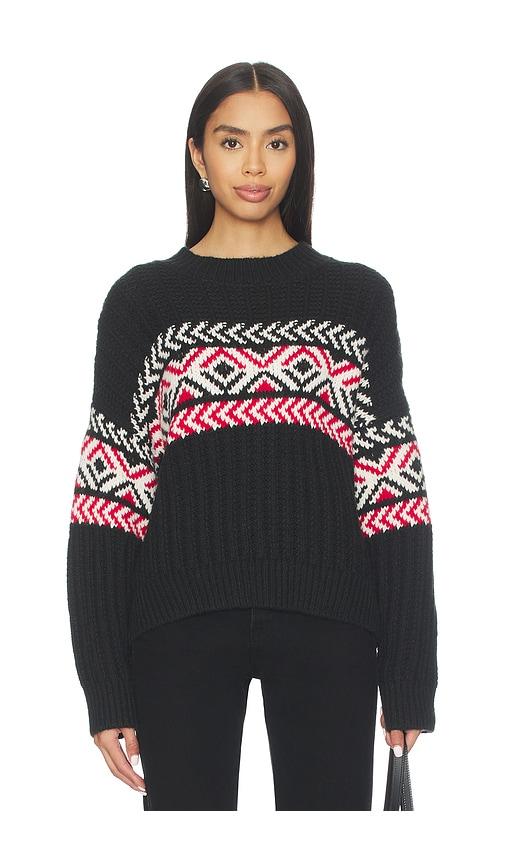 sanctuary intarsia sweater in black. - size l (also in m, s, xs)