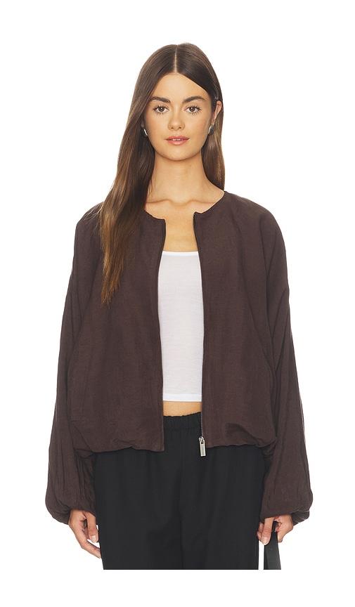 sanctuary linen bubble jacket in brown. - size l (also in xs, s, m, xl)