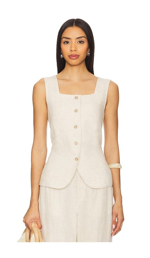 sanctuary outsmart square neck vest in cream. - size s (also in xs)