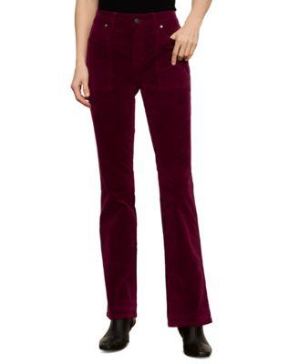sanctuary womens play date high waisted velvet bootcut pants