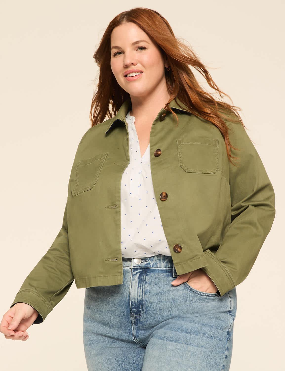 sanded twill short jacket