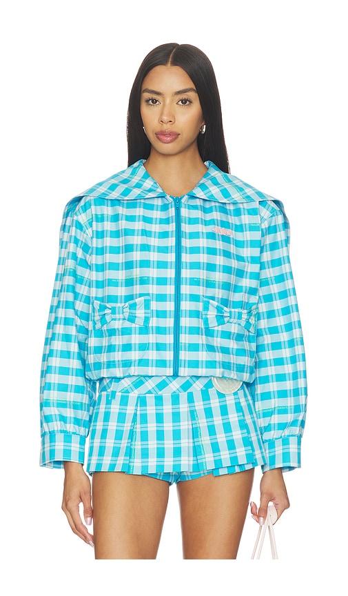 sandy liang farro jacket in blue. - size l (also in s)