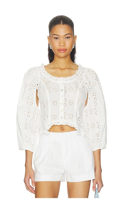 sandy liang palisade top in white. - size 2 (also in 4, 6, 8)