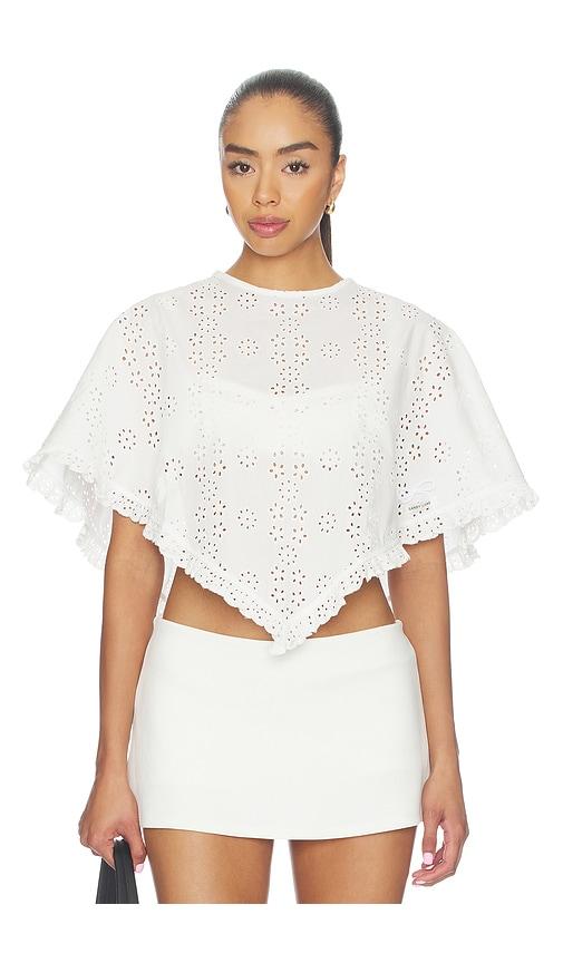 sandy liang soba poncho in white. - size m/l (also in xs/s)