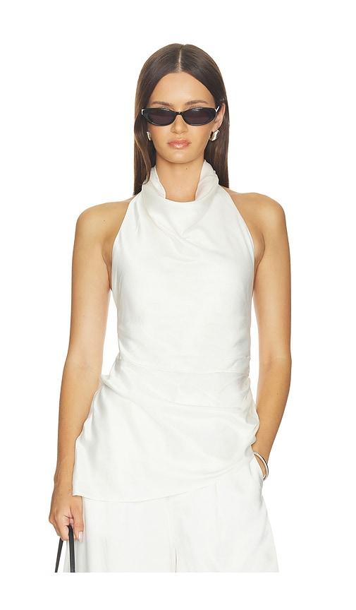 sans faff aegean cowl top in white. - size m (also in xs, s)
