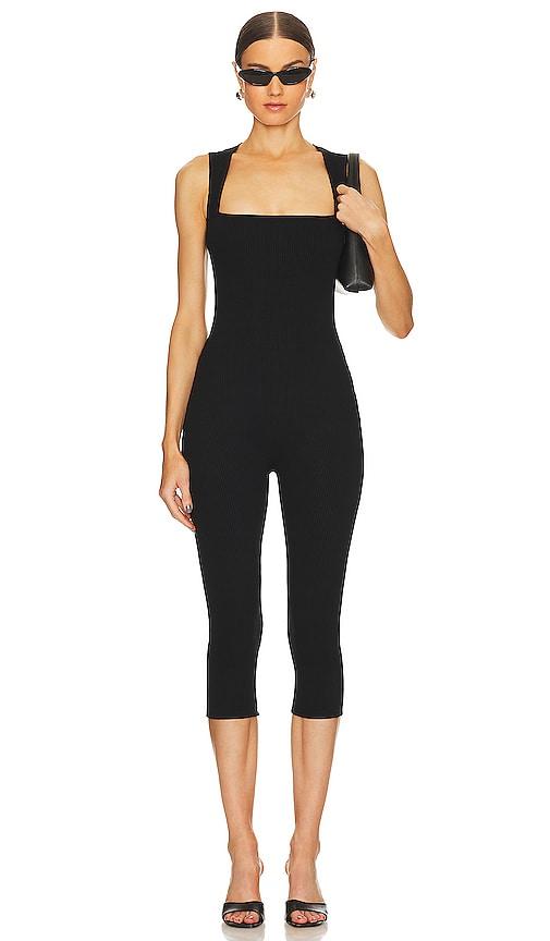 sans faff bell pedal pusher jumpsuit in black. - size m (also in xs)