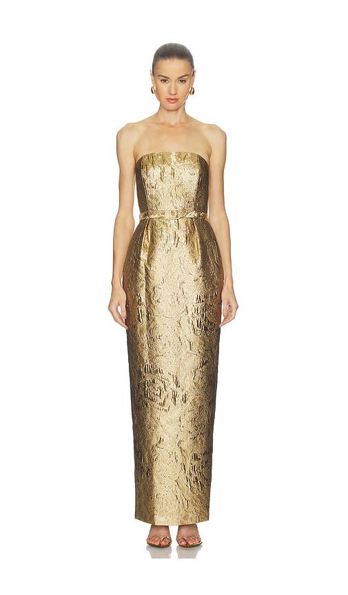 sans faff blair dress in metallic gold. - size s (also in xs)