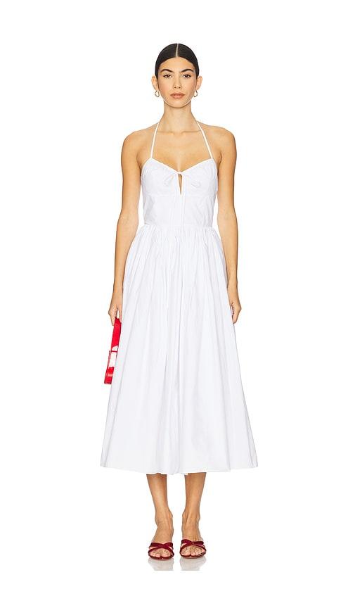 sans faff como poplin cotton dress in white. - size l (also in xs, m)