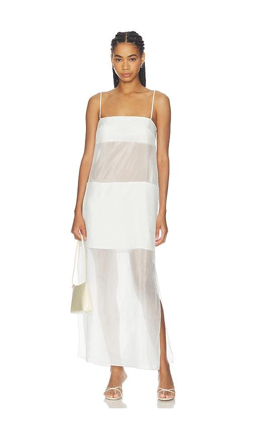sans faff cove silk maxi dress in white. - size l (also in m)