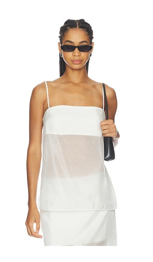 sans faff cove silk top in white. - size l (also in xs, s, m)