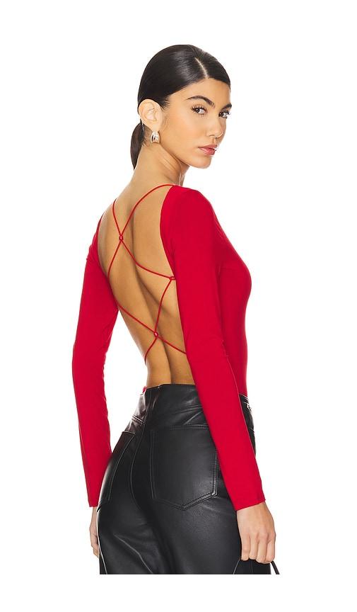 sans faff cross back bodysuit in red. - size l (also in xl)