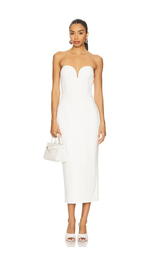 sans faff evening midi dress in white. - size m (also in s)