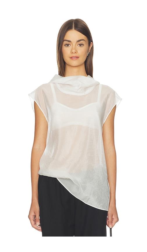 sans faff halo silk top in white. - size l (also in m, s, xs)