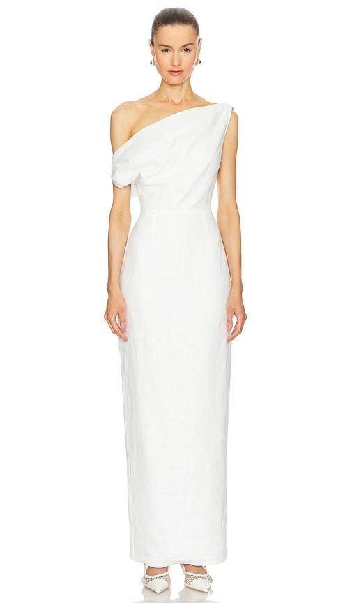sans faff off the shoulder maxi dress in white. - size l (also in xs)