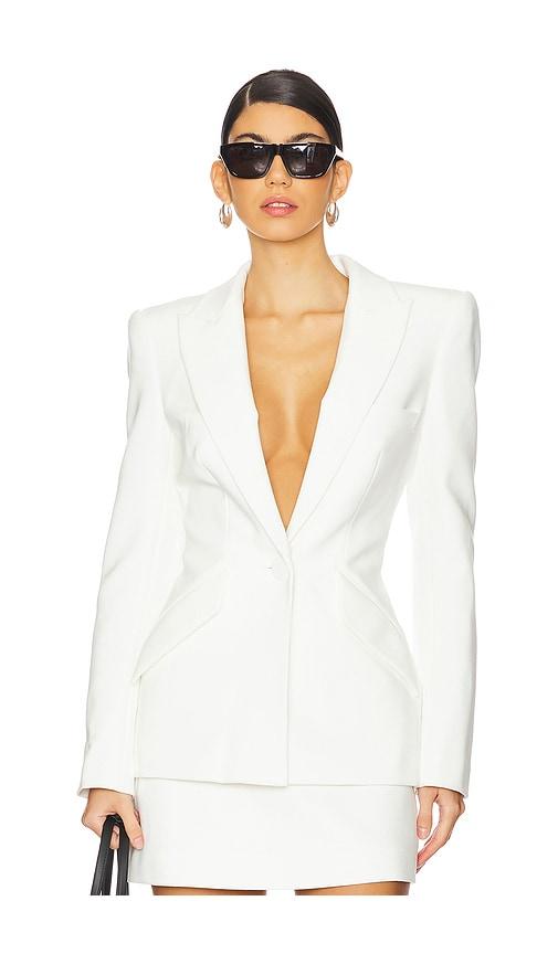 sans faff sloan structured blazer in white. - size l (also in s, m)
